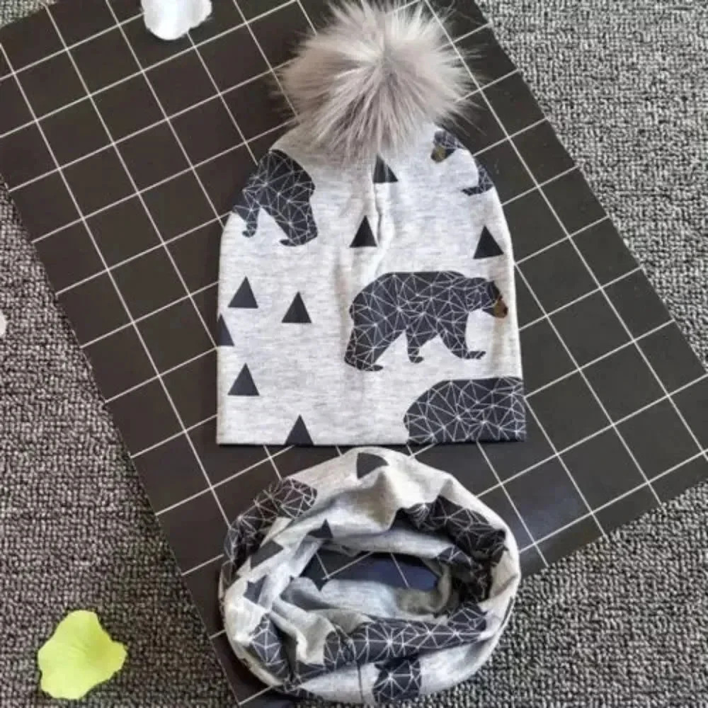 Baby Boy Pom Pom Beanie & Scarf